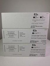 Lot of 3 - GENUINE HP 83A CF283AD BLACK LASERJET CARTRIDGE NEW SEALED BOX OEM picture