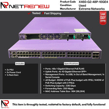 Extreme Networks X460-G2-48P-10GE4 48-Port PoE+ Gigabit Switch w/ 4x 10Gb SFP+ picture