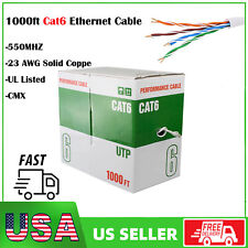 1000ft Cat6 Ethernet Cable 23AWG Solid Coppe UTP 550MHZ Network Bulk Wire Lan picture