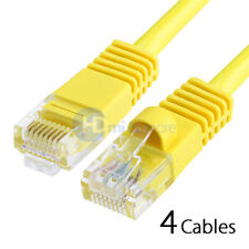 4x 1.5FT CAT5e Cable Ethernet Lan Network CAT5 RJ45 Patch Cord Internet Yellow picture