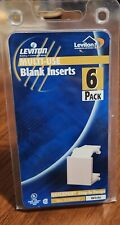 NOB Leviton Multi-Use Quickport Blank Inserts  Snap-in No. 41084-W White 6 Pack picture