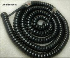 Generic Landline Phone Long Handset Cord Black 25 Ft Glossy Coil Telephone Curly picture