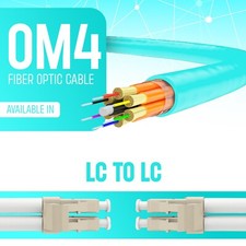 OM4 LC to LC Fiber Optic Patch Cable Multimode Duplex 50/125 Aqua  LC LC 1M-15M picture